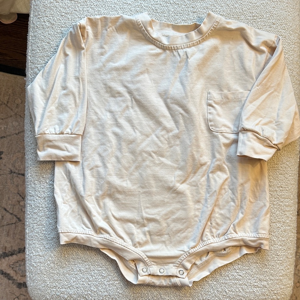 Winnie + Crew Harley Pocket Romper in Beige